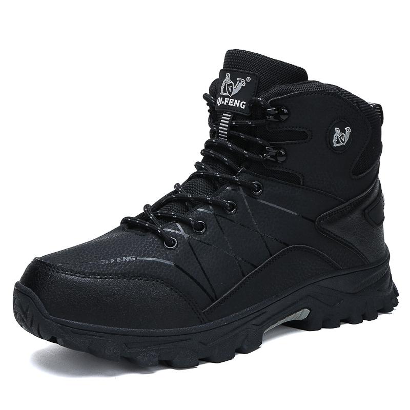 Outdoor Hiking Shoes Men Anti-slip Warm Comfortable Plush Breathable Ankle Boots Men Lace-up Durable Casual Sports Shoes Men