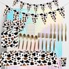 Decorative Cow Print Party Supplies Complete Set For Festive Occasions