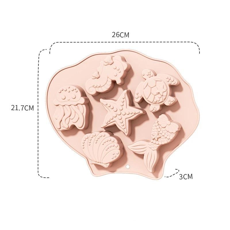 Seahorse Starfish Silicone Mould Mermaid Tail Chocolate Mold for Cake Decorating DIY Baking Favors