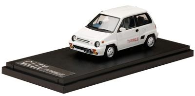 MARK43 Honda CITY TURBO II Auto uitgerust met originele optiewiel Grieks wit Afgewerkt product PM43139AW 1/43