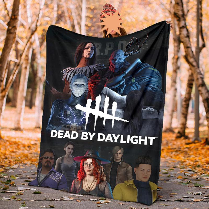 Dead Daylight Flanelovádeka Měkká Teplá Celoroční Přehoz, Design pro Kempování, Cestování Autem, Turistiku Pohovku, Postel, Kancelář Perfektní Dárek na Večírky