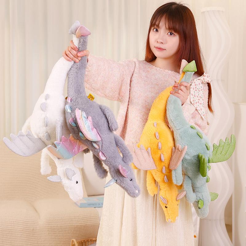 50~90cm Flying Dragon Doll Plush Toy Stuffed Loong Fantastic Giant Dinosaur Dino Animal Plushie Peluche Gift