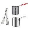 1 Set Fryer Multifunctional Mini Pot Good Heat Conductivity Stainless Steel Oil-saving Home