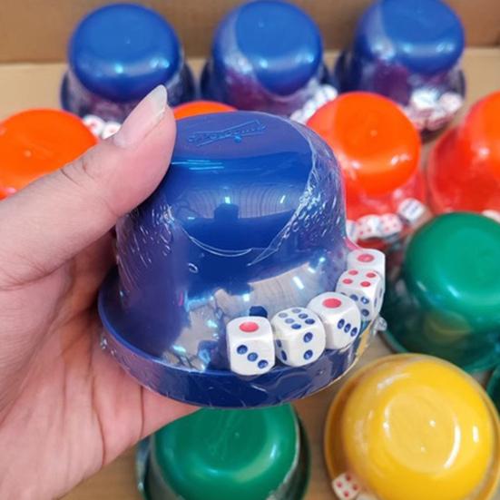 Yousheng 2 Sets Dice Cup with Base 10 Dot Dice Heavy Duty Manual Shaker Cup Adults Family Night Bar Party Gambling Drinking Board Game Casino