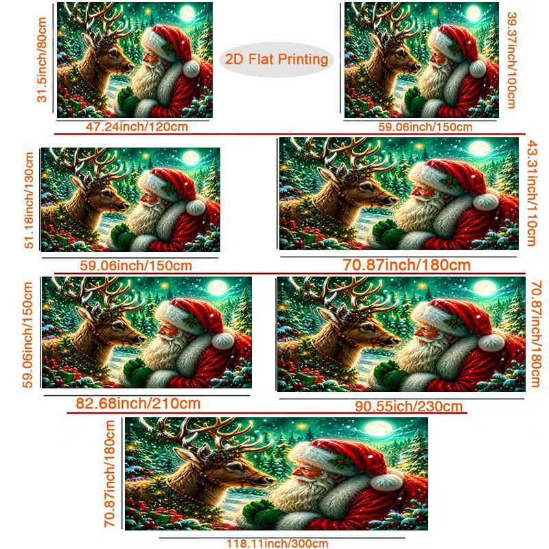 1Pcs Santa Reindeer Interaction Decoration Background Winter Backdrop Decorations For Photo Studio Photo Booth Christmas Party