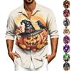 Herren Freizeit Langarmshirt mit Halloween-Print für Frühling, Sommer und Herbst