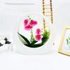 Simulated Flower Phalaenopsis Potted Moon Shaped Decorative Wall Pendant For Wedding And Garden Decoration
