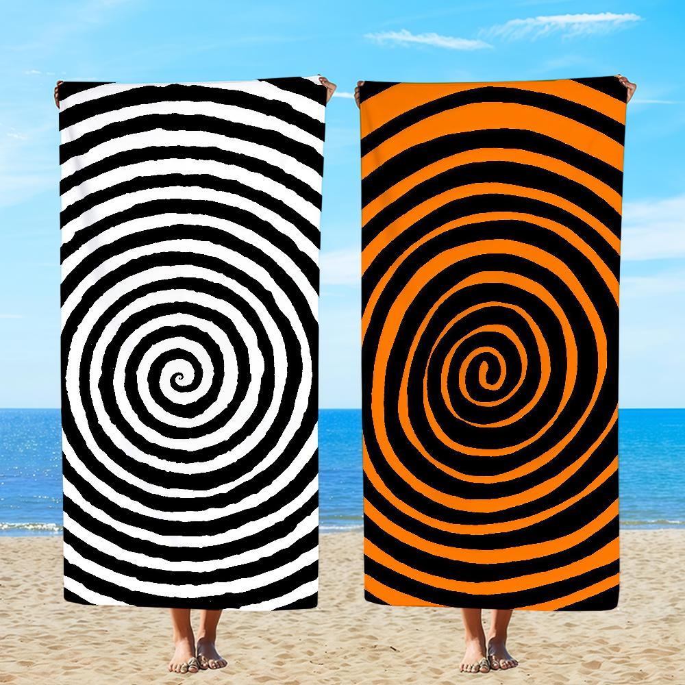 Towel Textile Bathrobe Colorful Beach Quick-Drying Lightweight Portable Camping Spiral Swim Pool Pattern Travel