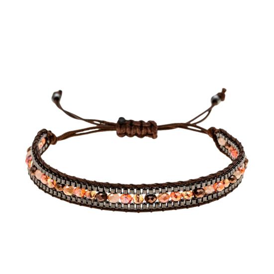 Dames Armband Verstelbaar Gevlochten Touw Faux Kristal Vintage Etnische Stijl Holle Pols