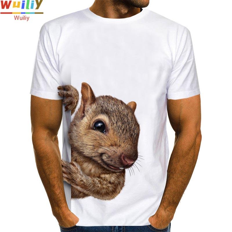 Men's Squirrel T Shirt 3D Print Shirt Animal Graphic Tees Lovely Pattern Tops Men/Women Cute Puppy Face Tee Funny Pet T-shirt