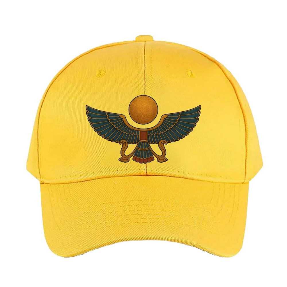 Altes Ägyptisches Geflügeltes Sonnenscheiben-Symbol Frau Mann Baseballkappe Erwachsener Verstellbar mit Gebogenem Schirm Wander-Fischerhut Trucker-Kappe