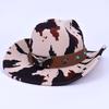 New Western Cowboy Hat Autumn And Winter Big Eaves Cow Pattern Woolen Top Hat Tibetan Retro Jazz Hat Sun Hat