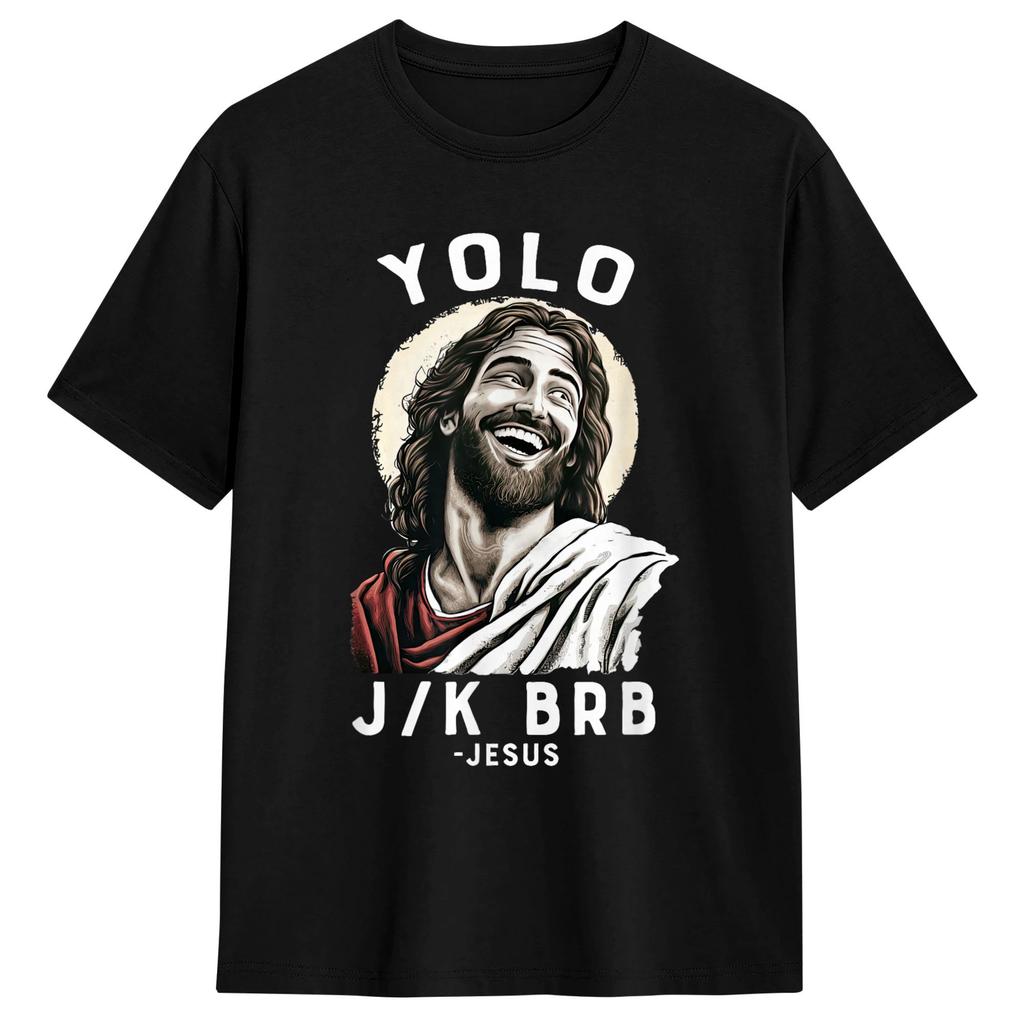 Easter Yolo Jk BRB Jesus T Shirt Fashion TShirts Short Sleeve Vintage Tops Summer Cotton XL XL XL Clothes