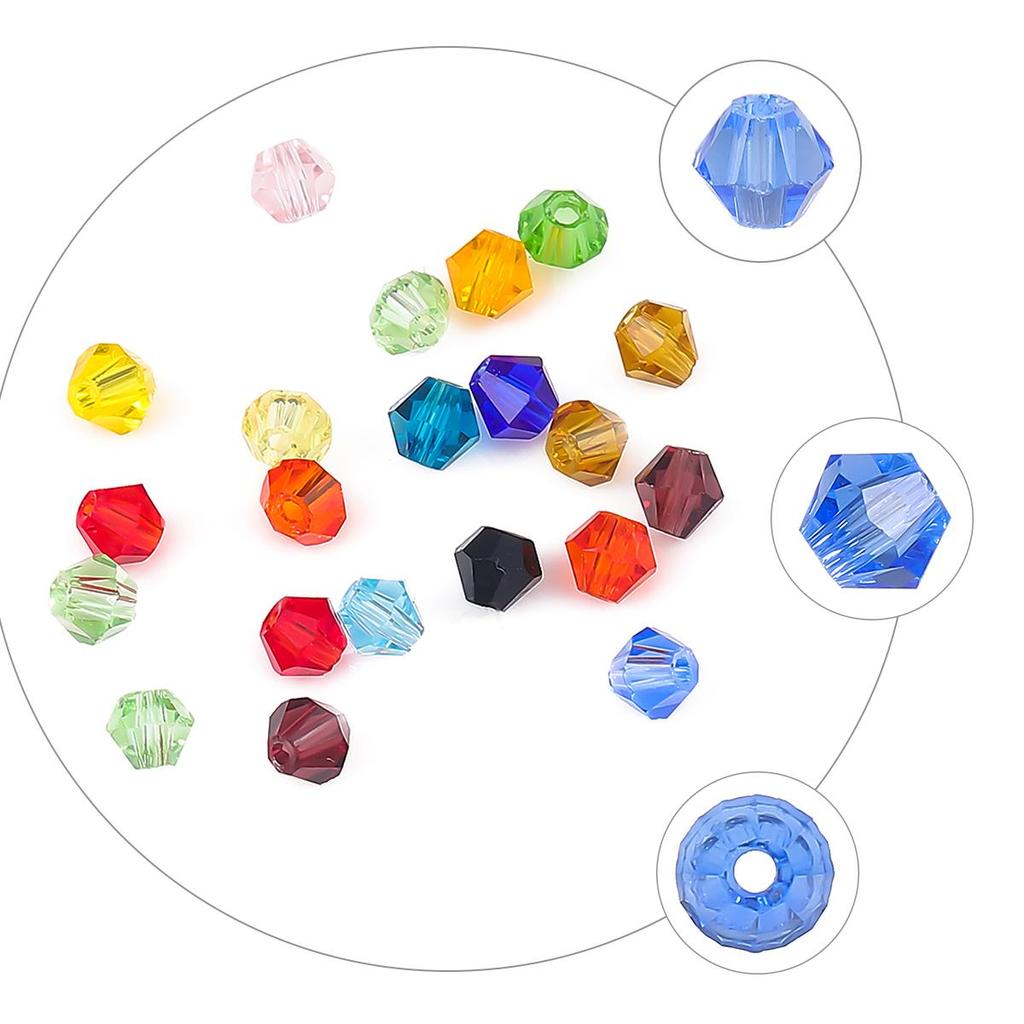 1Set/box 600Pcs 4mm Glass Beads Crystal Beads for DIY Accessories Jewelry Making