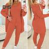 3 Pcs/Set Women Vest Coat Pants Suit Round Neck Sleeveless Top Long Sleeves Solid Color Coat Elastic Waist Wide Leg Trousers Daily Wear Sport Outfit