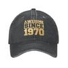 Fashion Unisex Cotton Awesome Since 1970 Baseball Cap Adult Adjustable Dad Hat Men Women Hip Hop