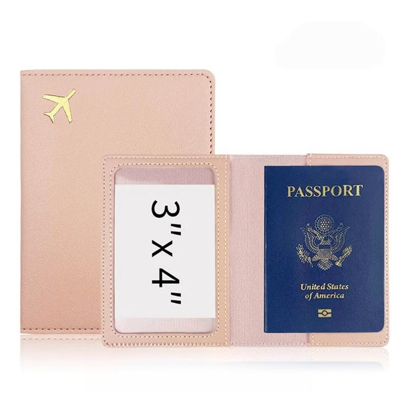Bărbați Femei Unisex Suport Pașaport Auriu Avion Călătorie Accesoriu Husă Ușor Impermeabil Blocare RFID Subțire Suport Card