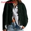 Classic Womens Fall Jacket With Polyester Fabric And Solid Color Style For Office Wear
