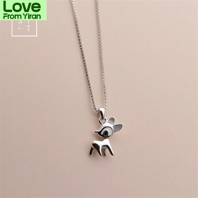 New Arrival Sleek Minimalist Sweet Animal Aura Deer Sterling Tone Jewelry Girlfriend Christmas Present Present Fine Pendant Necklaces