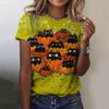 Letnia Seria Halloween Koszulka Damska Wszechstronna z Krótkim Rękawem Drukowana 3D Casualowy Top Damski T-Shirty (damskie)