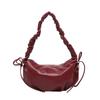 Solid Color Pleats Design Shoulder Bags Sewing Thread Zipper Pu  Hot Sale Bags for Women Simplicity Women's Crossbody Bags