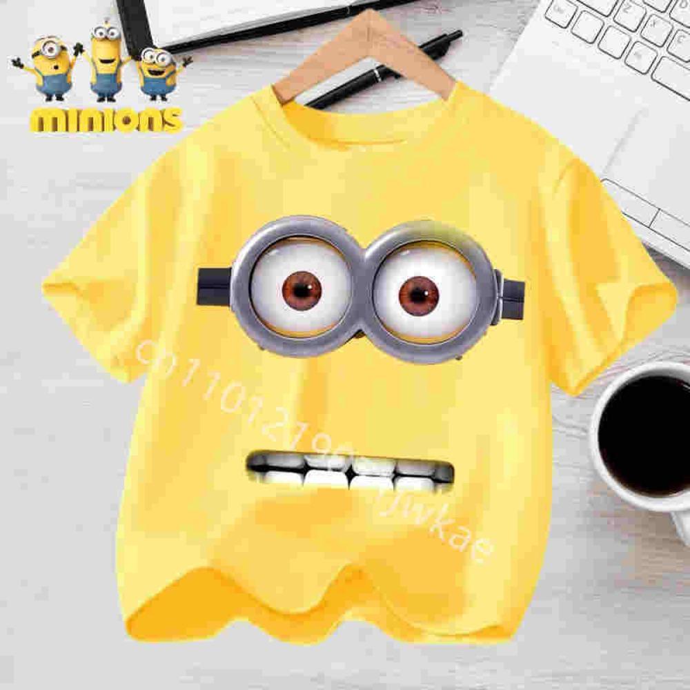 Cartoon Minions Short Sleeve T Shirt for Boy Girl T-Shirts Cute Children Tees Summer Kids Tops Casual Toddler Clothes