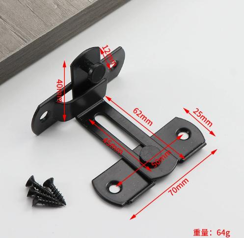 Large Right Angle Latch Bolt Heavy Duty Metal Sliding Lock with Screws for Gate Door Cabinet Secure Closure Hardware