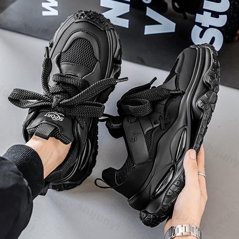 Fashion Trend Low Top Thick Soled Casual Sports Shoes for Men 2025 Autumn New Style Mesh Breathable Comfortable Chunky sneakers