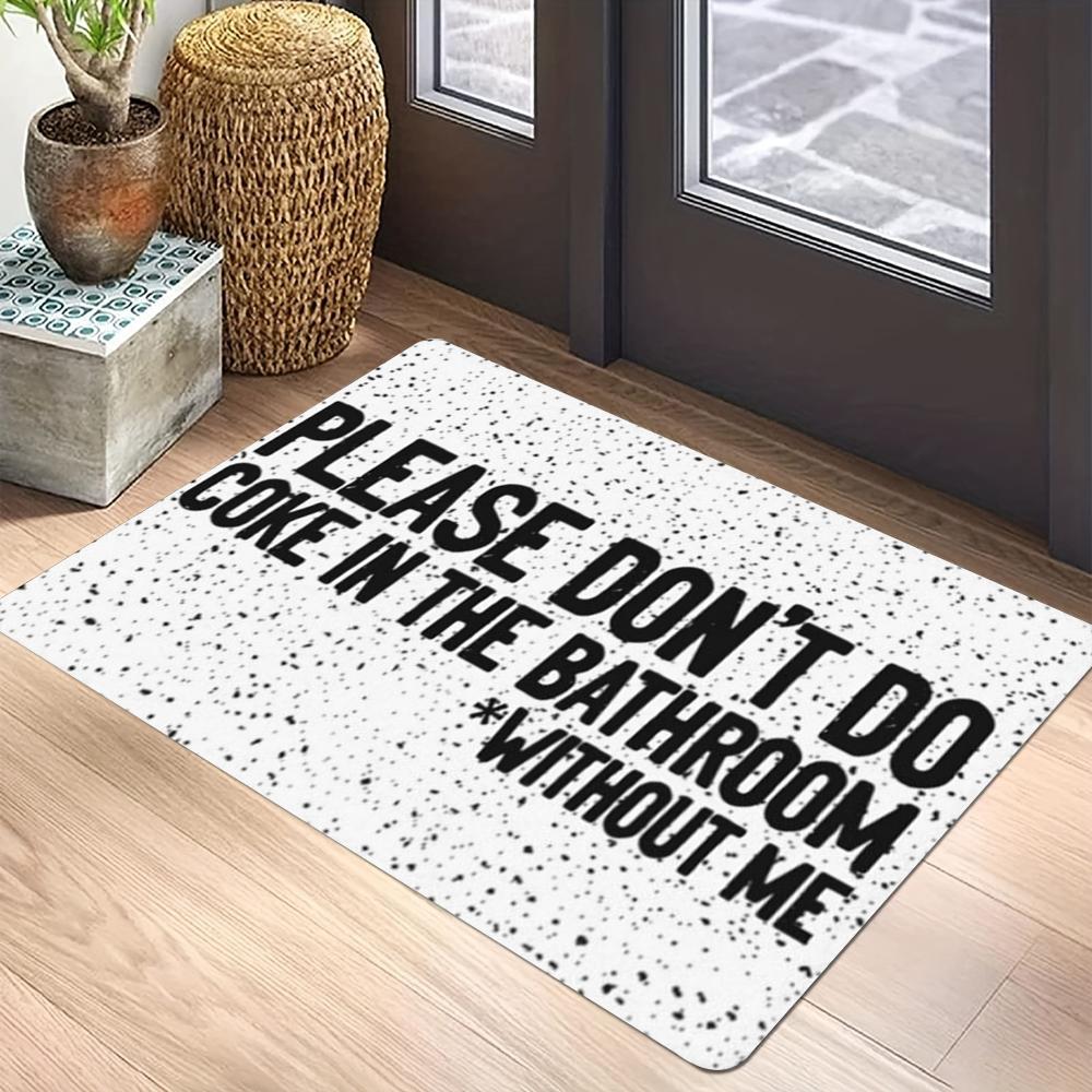 Modern Pop Typography Carpet Mat Rug Quote Arrow Cork Home Decoration Bathroom Entryway Brown Black Gray Green Yellow White