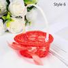 Hand-woven Small Flower Storage Basket Hand-held Rattan Woven Round Storage Baskets 8 Colors Shopping Storage Hamper Basket