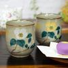 Teetassenpaar, stilvolle Kutani Ware Paar Teetasse, Sasanqua Teetasse, Keramikmarke, japanisches Geschirr, hergestellt in Japan