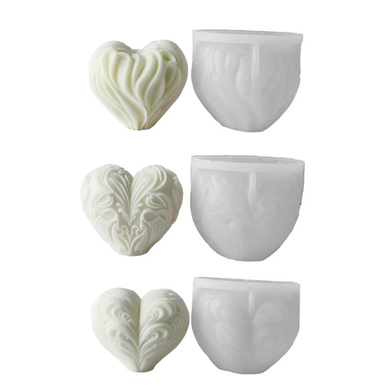 Heart Shaped Candle Gypsum Mold Scented Aromatherapys Silicone Molds Desktops Ornament Mold Home Decoration Mold