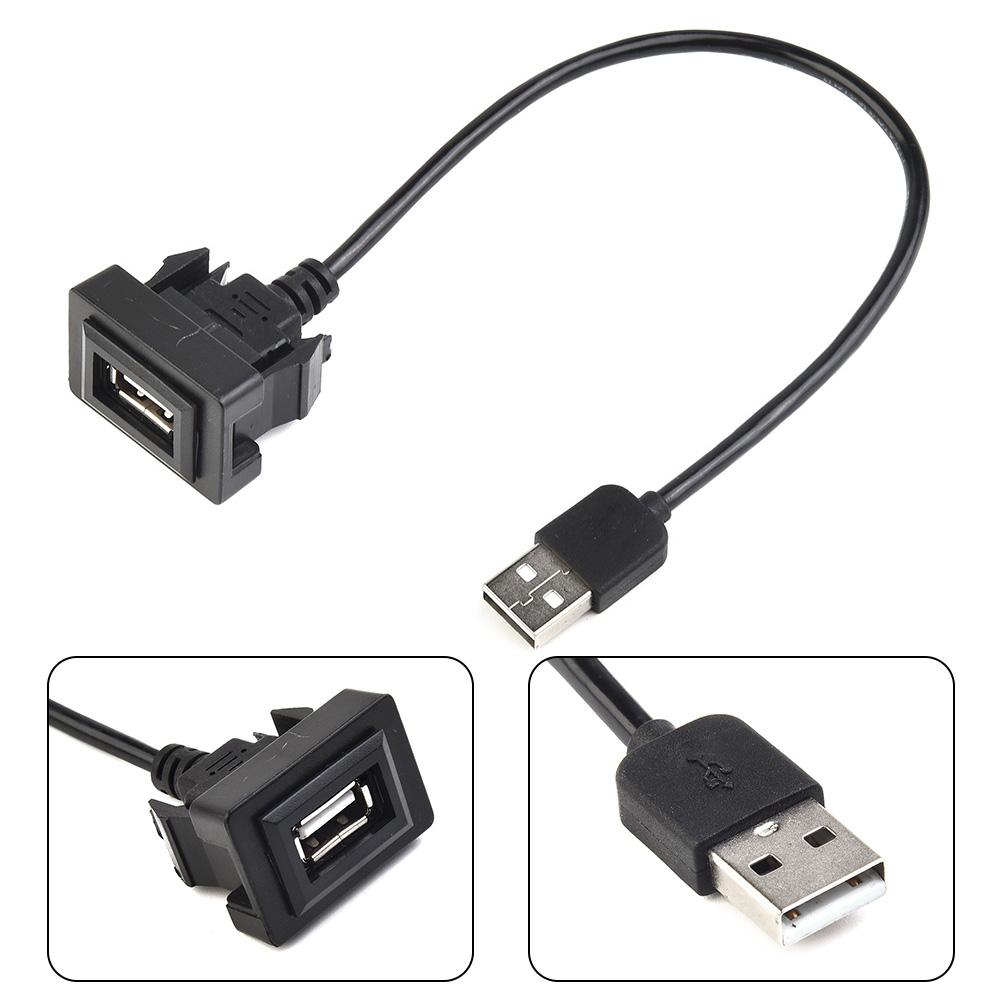 Extension Cable USB Adapter Black Car Center Console