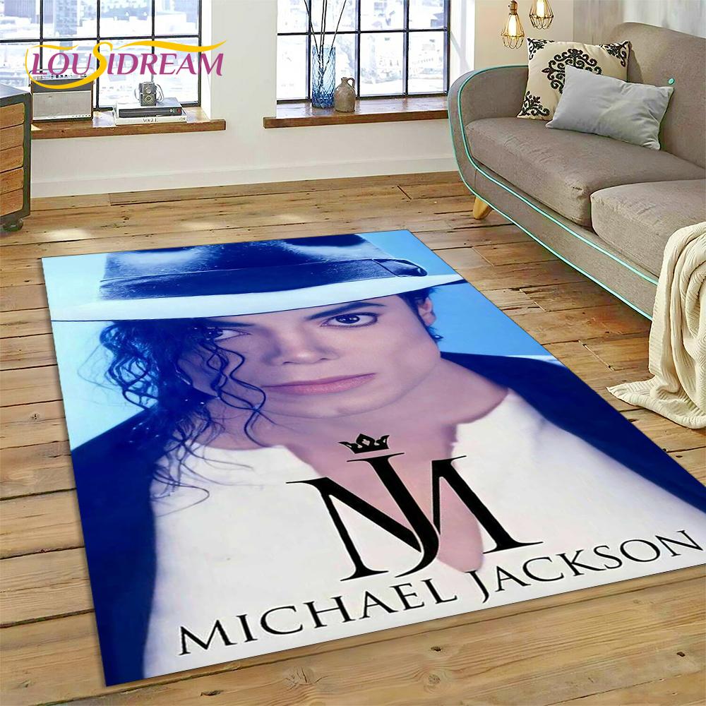 Tapis MJ King of Pop Michael Jackson pour Salon Chambre Décoration de Maison, Tapis de Sol Antidérapant Décoration pour Canapé Paillasson Cadeau