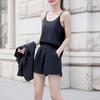 Women 3 Piece Blazer Outfit Short Sleeve Open Front Blazer Sleeveless Tank Top Shorts Set One Button Suit Jacket Business Set