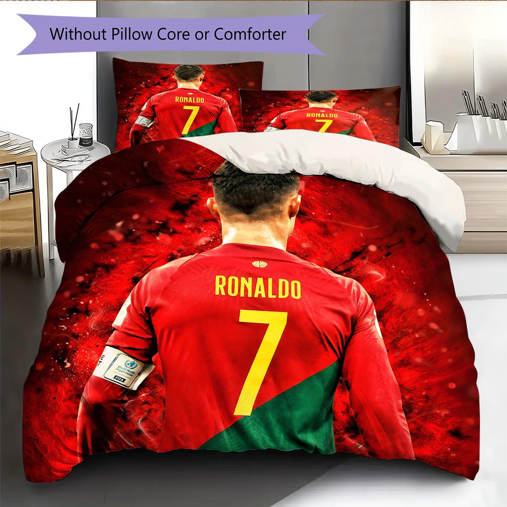 Cristiano Ronaldo Patronen Beddengoed Dekbed Set Woondecoratie Cadeau (1 dekbedovertrek + 2 kussenslopen (zonder vulling))