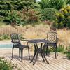 Exclusive House - 3 Pcs Bistro Set Cast Aluminum Black