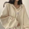 2024 Winter Hoodie im koreanischen Stil mit lockerem Patch-Design für Paare und Studenten