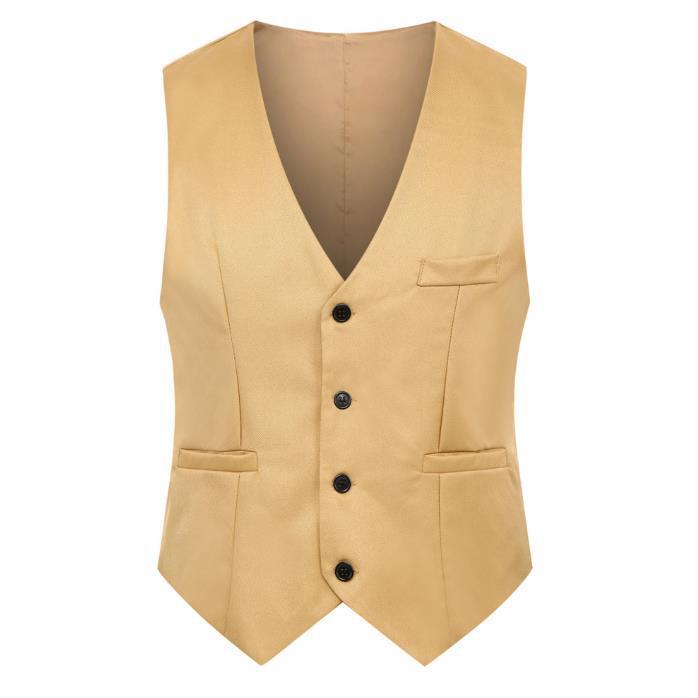 Vesta slim de costum pentru bărbați în stil coreean - Business casual pentru primăvară și toamnă, Vestă elegantă profesională pentru domni de onoare