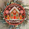 Pc D Flat Christmas Gingerbread House Welcome Round Aluminum Wall Art Gingerbread House Welcome Round Aluminum Sign