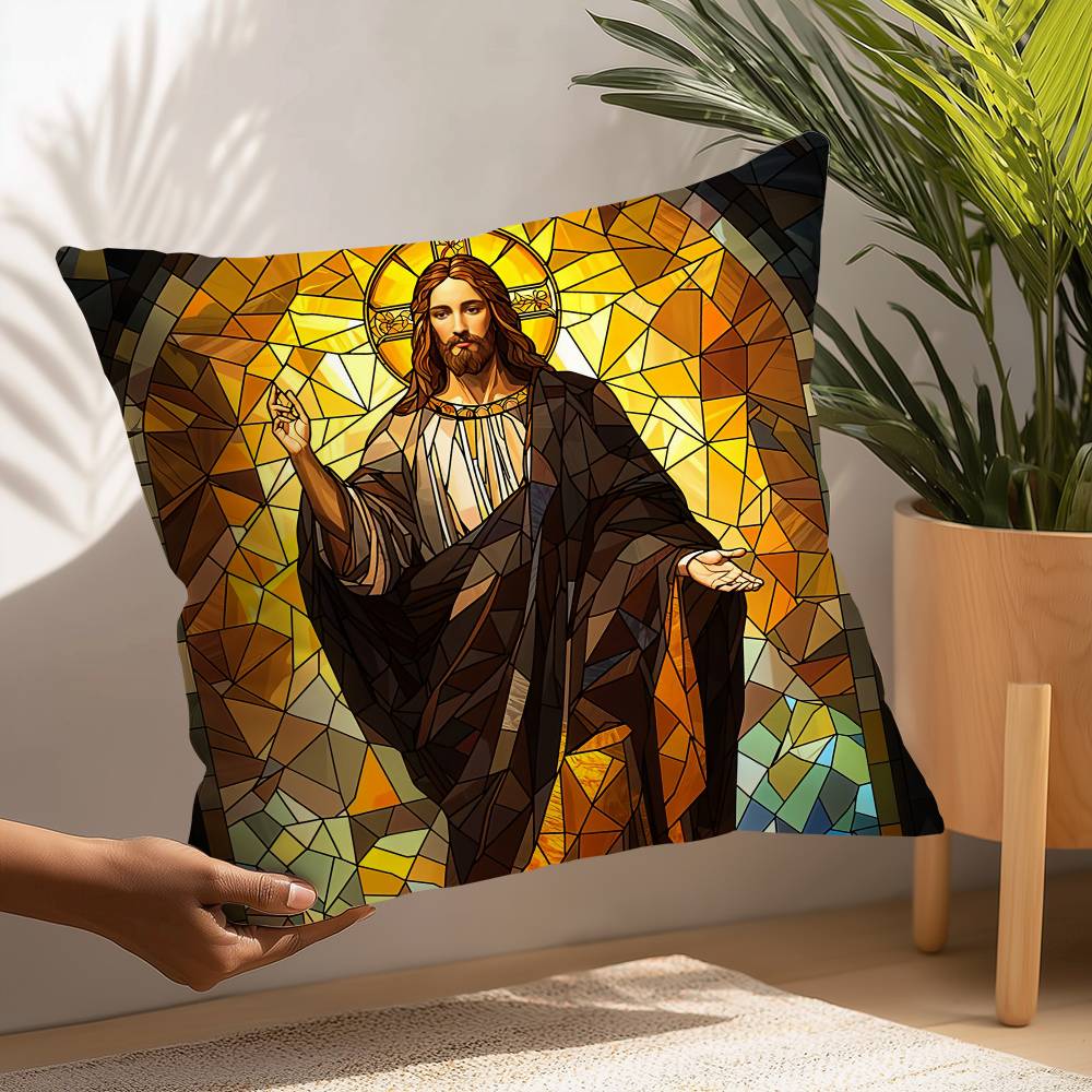 Jesus Christ Pillow Case Plush Fabric Soft Pillowcase Double Sided Print Cushion Cover Household Gifts