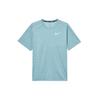 Tryckt logotyp Randig Rundhalsad Rak Passform Snabbtorkande Kortärmad T-shirt Herr Toppar Blå AJ7566-494