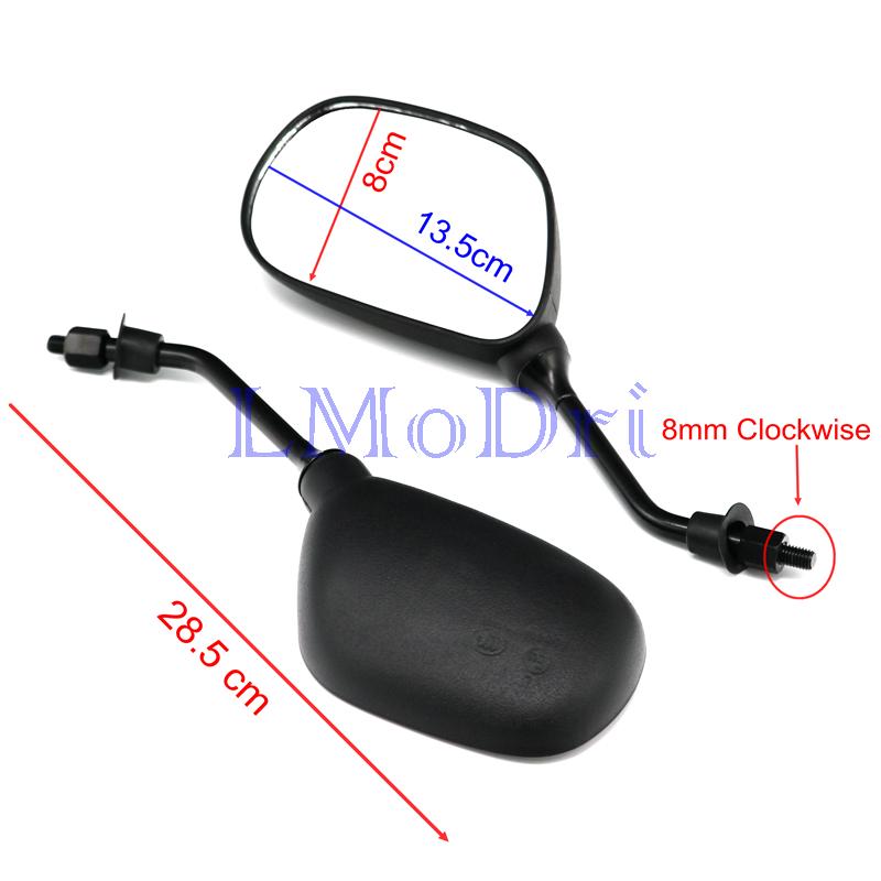 LMoDri Motorcycle Mirror Scooter Rear View Mirrors Electrical Motor E-Bike Back Side Convex Mirror 8mm Universal