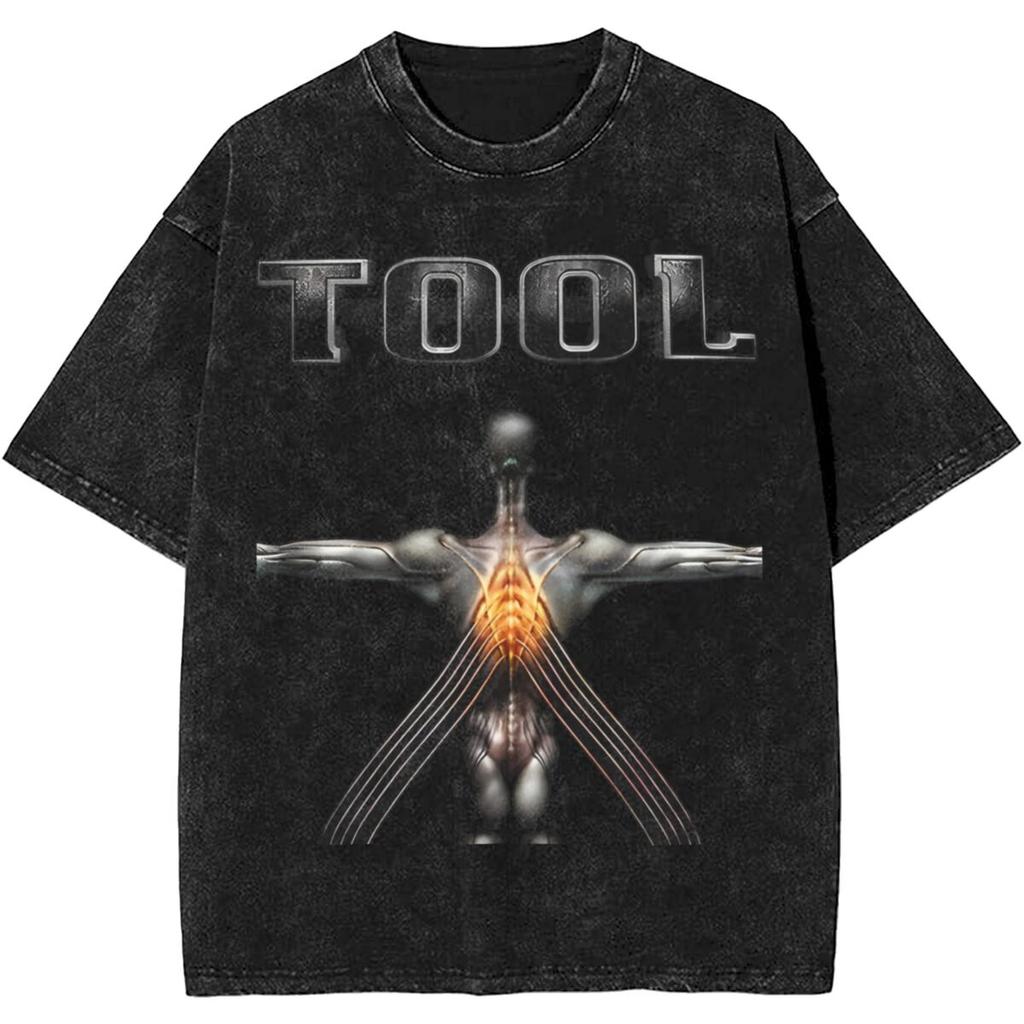 Mężczyźni Kobiety Rock Tool Band Lateralus Heavy Metal Muzyka Vintage Washed T Shirt Merch Bawełniany Top Ubrania Oversized