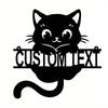 Customized Cat Metal Wall Sign, Personalized Art for Cat Lovers, Charming Hanging Decor