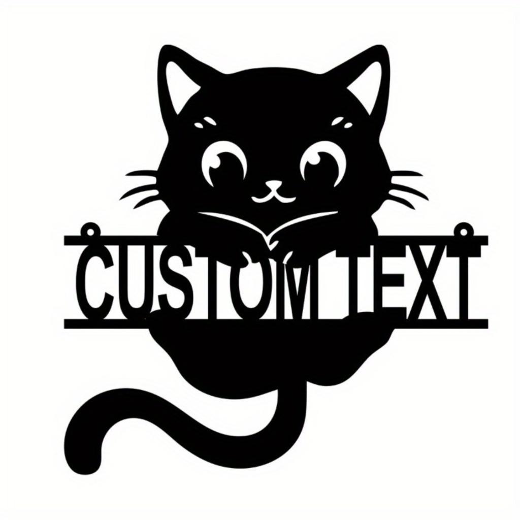 Customized Cat Metal Wall Sign, Personalized Art for Cat Lovers, Charming Hanging Decor