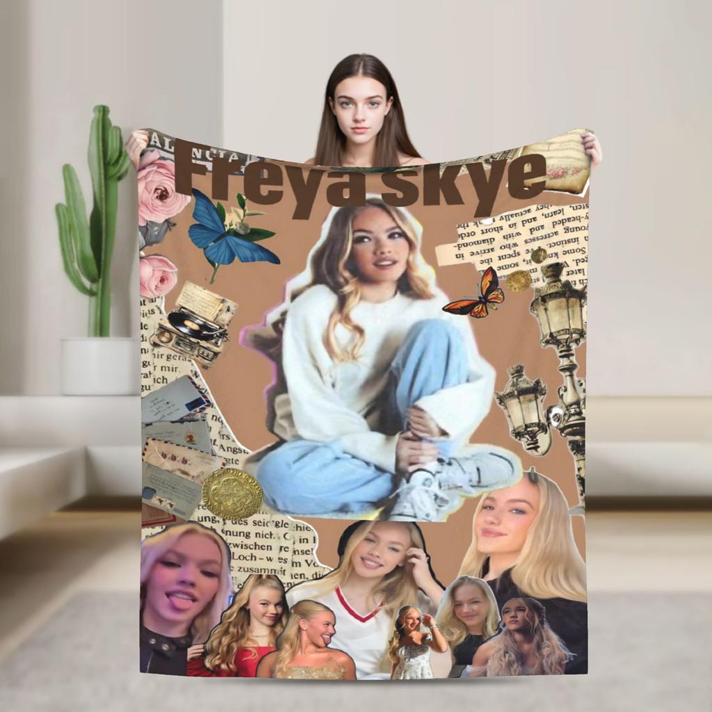 Super Soft Freya Skye Singer Tour Throw Blanket Premium Fleece Flannel Lightweight Bed Blanket Cozy Fluffy Blankets