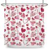 Valentines Day Shower Curtain Romantic Love Drawing Art Red Heart Shower Curtains Mother's Day Shower Curtain for Shower Decor Sets for Bathroom