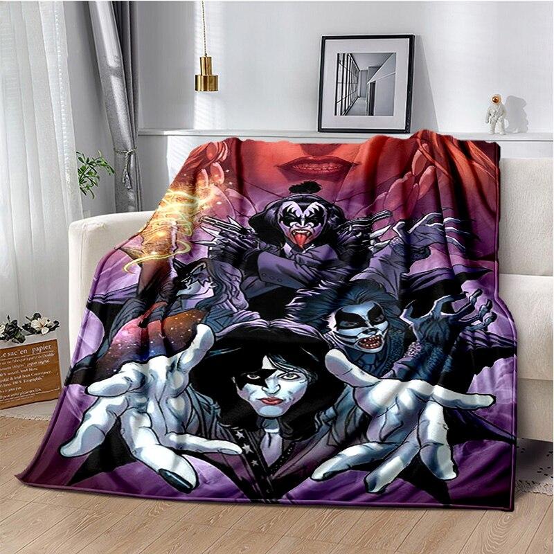 Coperta banda rock band Kiss Moda Flanella Morbida Pile Coperta Plaid Bambini e Adulti Regalo Divano Viaggio Campeggio