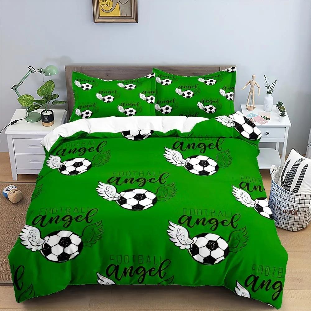 Cool Football Soccer 3D Duvet Cover Pillowcases Bedding Set For Boys Room Decor Twin Queen King Size